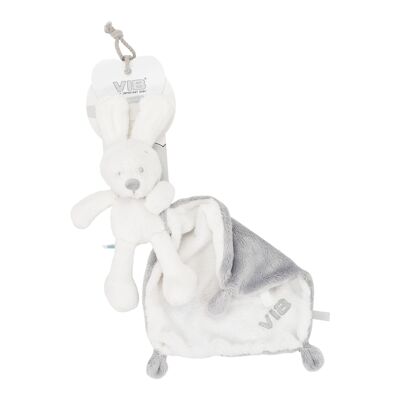 Pluche Kaninchen mit Tuch 'Very Important Rabbit' Weiß