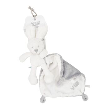 Peluche Lapin Tenant 'Very Important Rabbit' Blanc