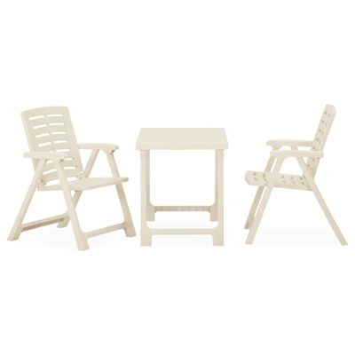 3-piece bistro set, foldable, plastic with 2