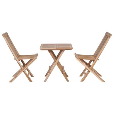 3-piece bistro set foldable massief teakhout 1