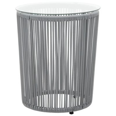 Set da bistrot 3 pezzi con cuscini in PVC rattan antrac