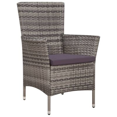 3-piece bistro set poly rattan gray