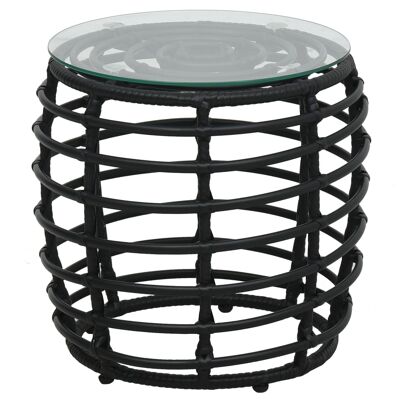 3-piece bistro set poly rattan black 1