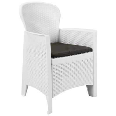 3-piece bistro set rattan look plastic white