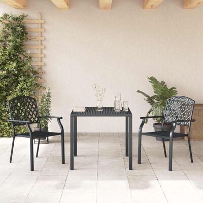 3-piece bistro set staal black 3