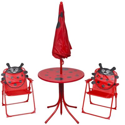 3-piece bistro set for children with parasol roof