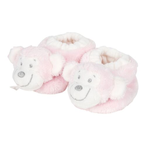 Pluche Monkey-Shoes with Monkey Head Pink