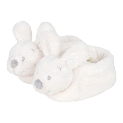 Pluche Kaninchen-Schuhe mit Kaninchenkopf Weiß