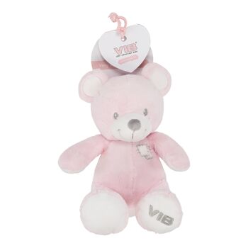 Peluche Ours Rose Assis 35cm ROSE
