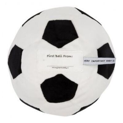 Plüsch Fußball mit Rassel 'First Ball' Weiß-Schwarz