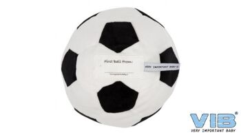 Peluche Ballon de Foot avec Hochet 'First Ball' Blanc-Noir