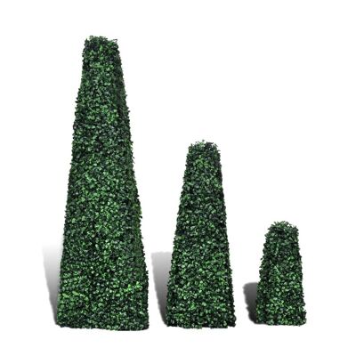 Set di 3 bossi artificiali a forma di piramide