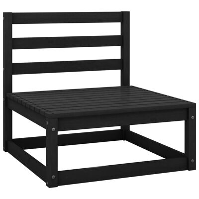Conjunto de salón 3 piezas massief grenenhout negro 5