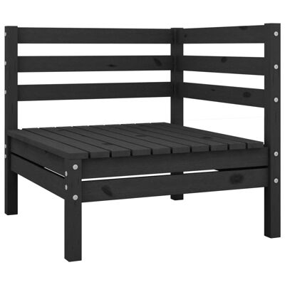 Ensemble de salon 3 pièces en bois massif grenenhout noir 2