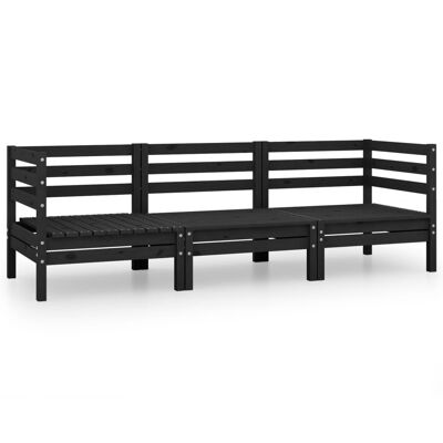 Set da salotto 3 pezzi massif grenenhout nero 13