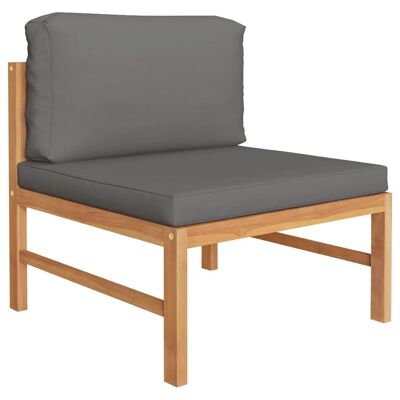 Set lounge in 3 pezzi con teak donkergrijze kussens