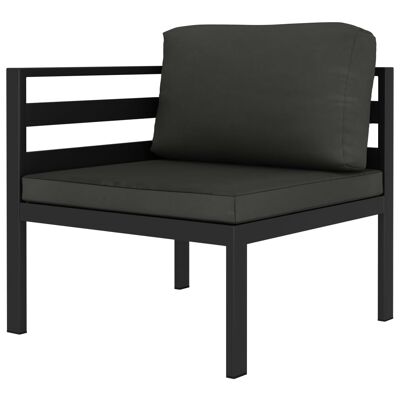 Set da salotto 3 pezzi con cuscini in alluminio antracite