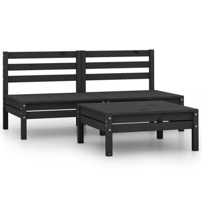 Set da salotto 3 pezzi massif grenenhout nero 10