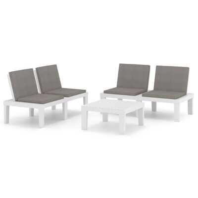 Set da salotto da 3 pezzi con cuscini in plastica con 1