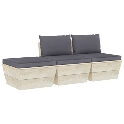 Set da salotto in 3 pezzi con pallet kussens vurenhout 1