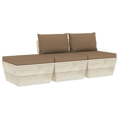Set da salotto in 3 pezzi con kussens pallet vurenhout 7