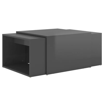 Set tavolo da salone 3 pezzi 60x60x30 cm hoogglans gri