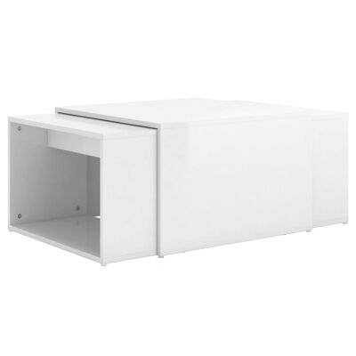 Set tavolo da salone 3 pezzi 60x60x30 cm hoogglans wit