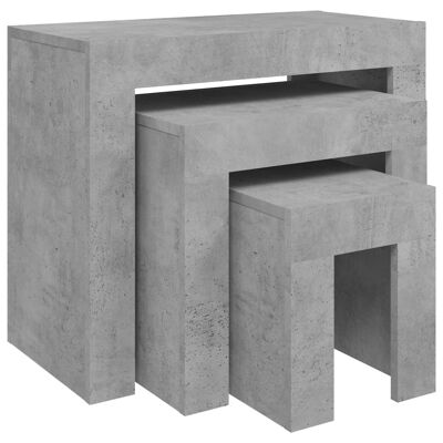 Juego de mesa de salón 3 piezas spaanplaat betongrijs 2