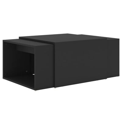 Set tavolo da salone 3 pezzi 60x60x30 cm nero