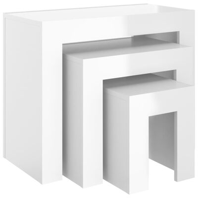 Set tavolo da salone 3 pezzi spaanplaat hoogglans con 2