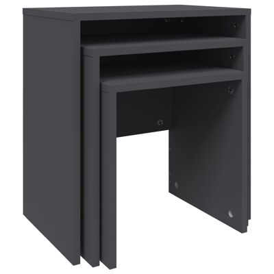 Set tavolo da salone 3 pezzi spaanplaat grijs 1