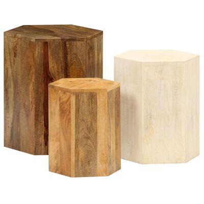 Conjunto de mesa de salón de 3 piezas Massief Mangohout