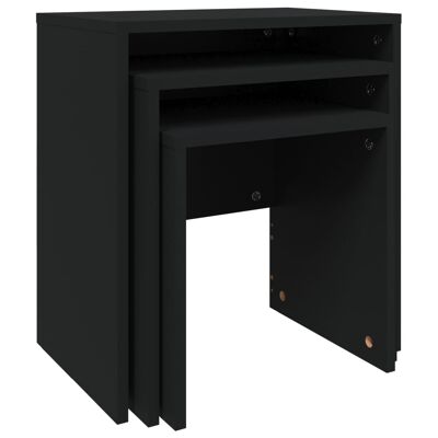 Set tavolo da salone 3 pezzi spaanplaat nero 1