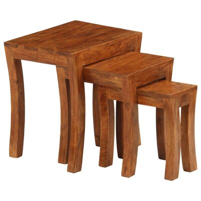 Conjunto de mesa de 3 piezas 50x35x50 cm acacia maciza