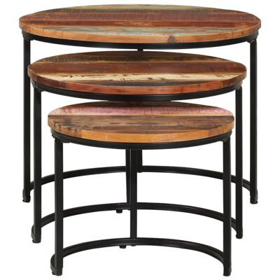 3-delige Tafeltjesset massiccio riciclato hout 2