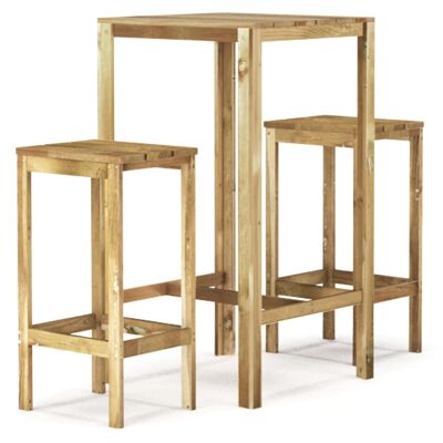 3-piece Tuinbarset geïmpregneerd grenenhout 1