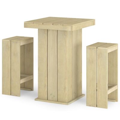 Tuinbarset de 3 piezas geïmpregneerd grenenhout 2