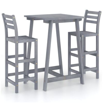 Tuinbarset macizo de 3 piezas acaciahout grijs