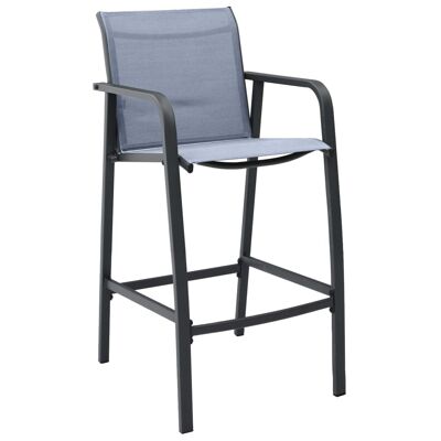 3-piece Tuinbarset black and gray