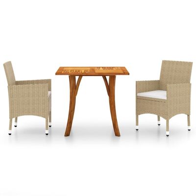 3-piece garden set beige 2