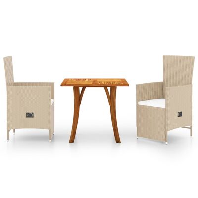 Set da giardino 3 pezzi beige 5