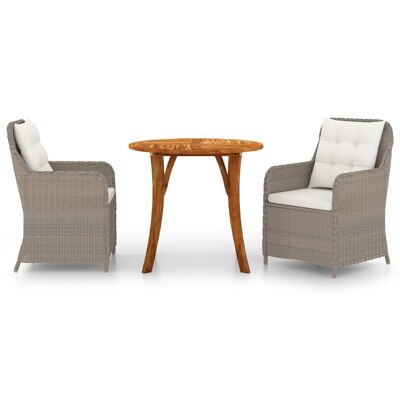 Set da giardino 3 pezzi marrone 4