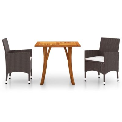 Set da giardino 3 pezzi marrone 6