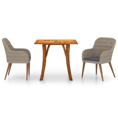 Set da giardino 3 pezzi marrone 8