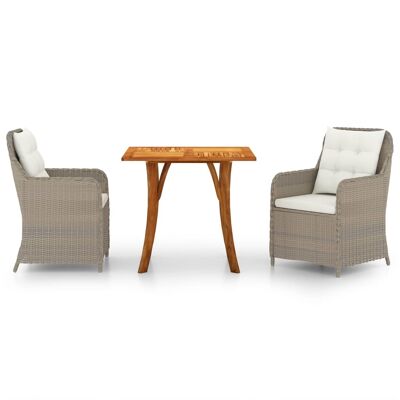 3-piece garden set brown 12