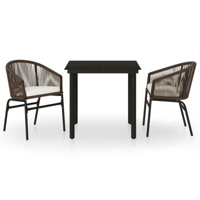 3-piece garden set brown 30