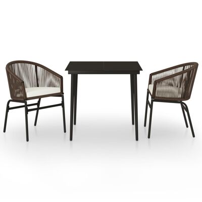 Set da giardino 3 pezzi marrone 31