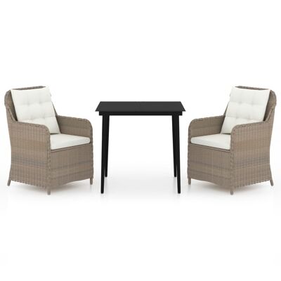 Set da giardino 3 pezzi marrone 33