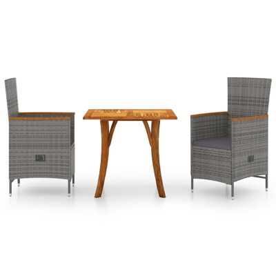 3-piece garden set gray 13