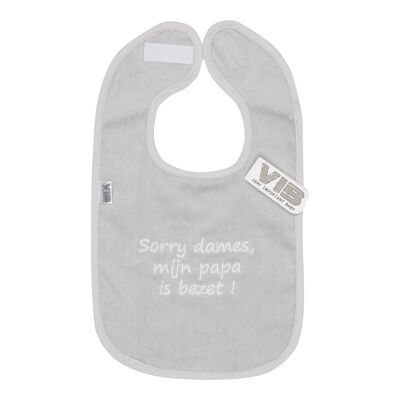 Bib Désolé mesdames, mijn papa est bezet ! Gris
